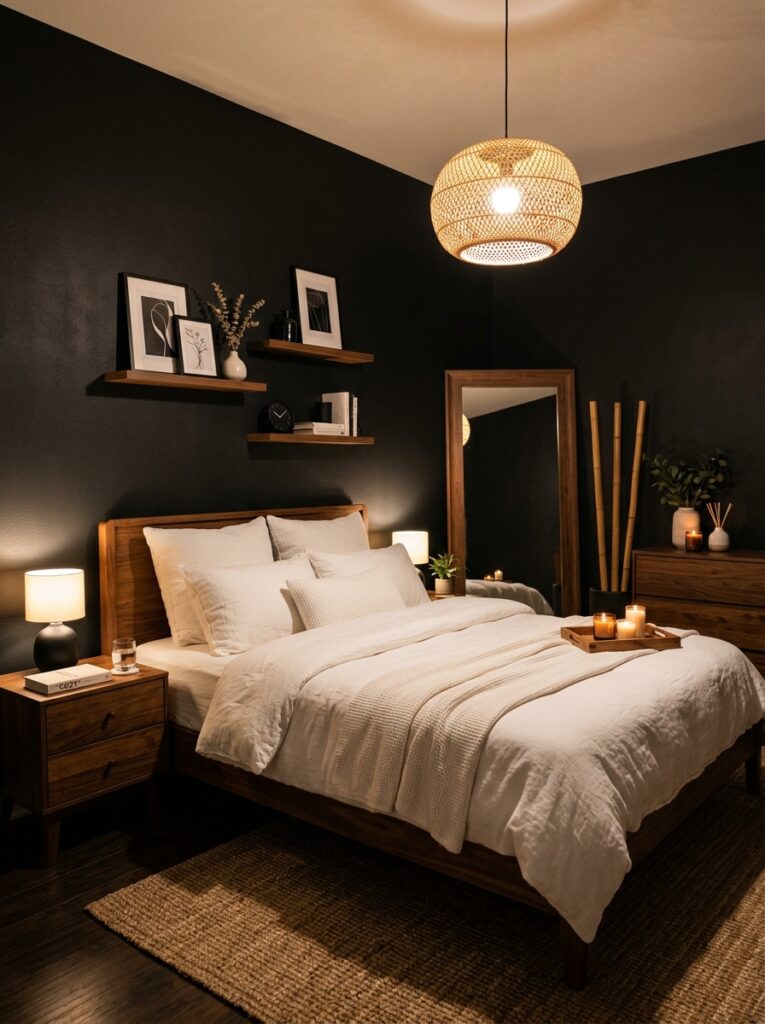 Mix Black and White with Natural Wood