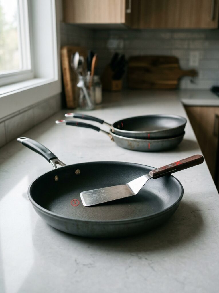 Common mistakes like metal utensils and stacking pans that ruin non-stick coating — avoid these in your cleaning routine