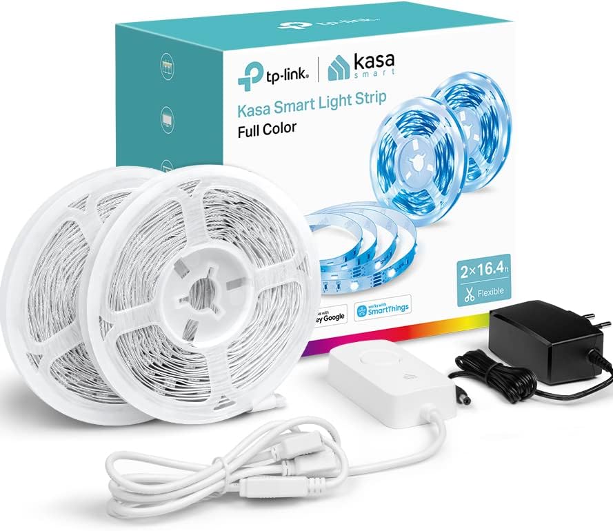 Kasa Smart LED light strip warm white gaming setup