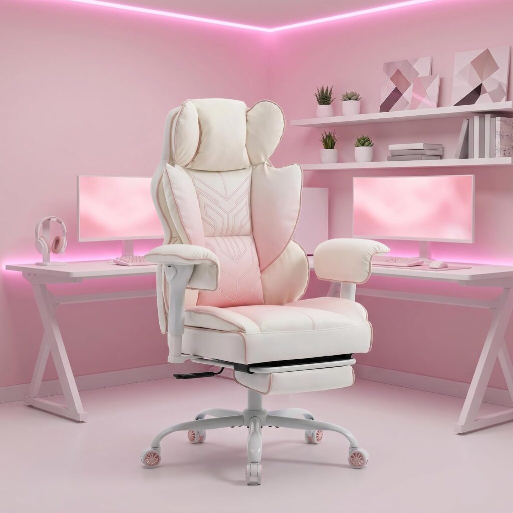 Elegant blush pink gaming chair