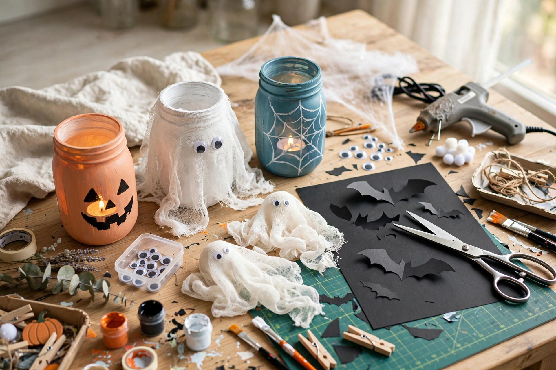 DIY Halloween kitchen decor crafts made with Dollar Tree supplies
